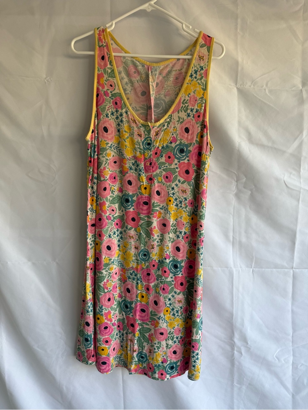 Little Sleepies bamboo nightgown dress, floral, size large, sleepwear